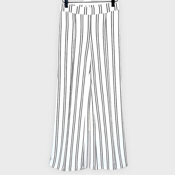 AKIRA white & black stripe wide leg high waisted pants trousers size medium - Picture 2 of 6
